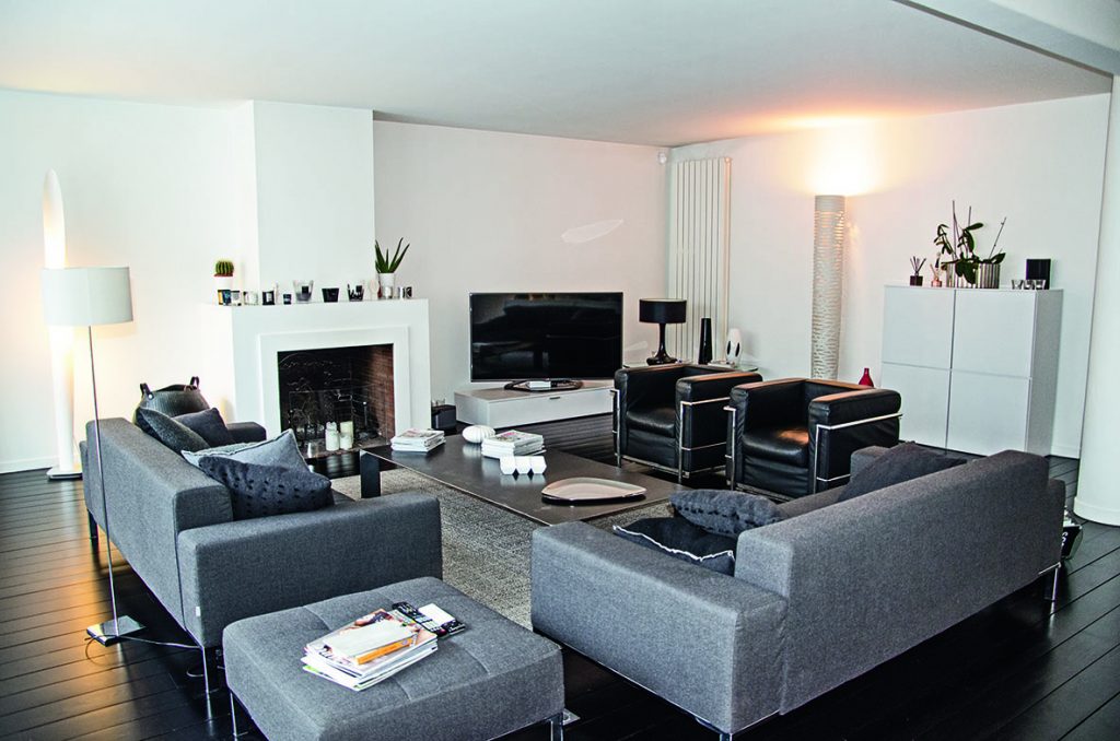 Salon déco design, grand canapé