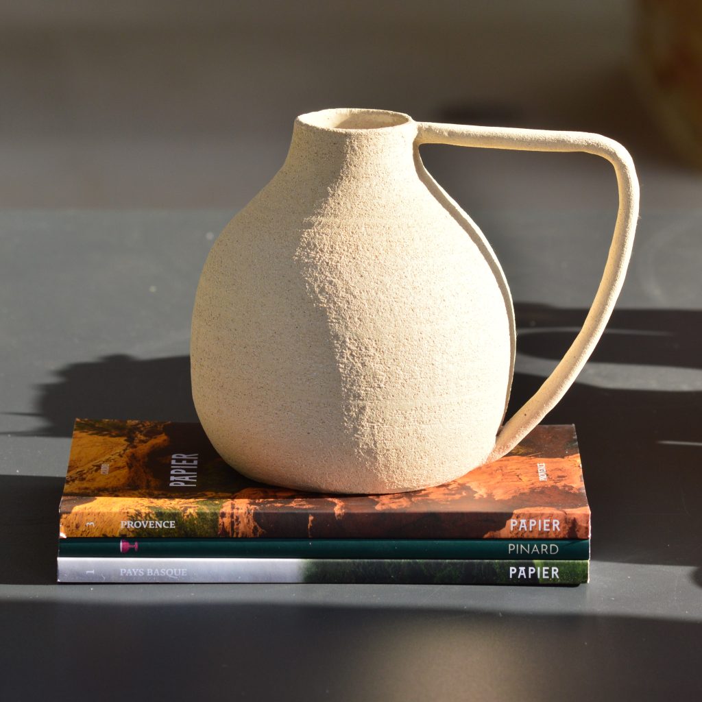 vase terre ecru anse maison marah toulouse