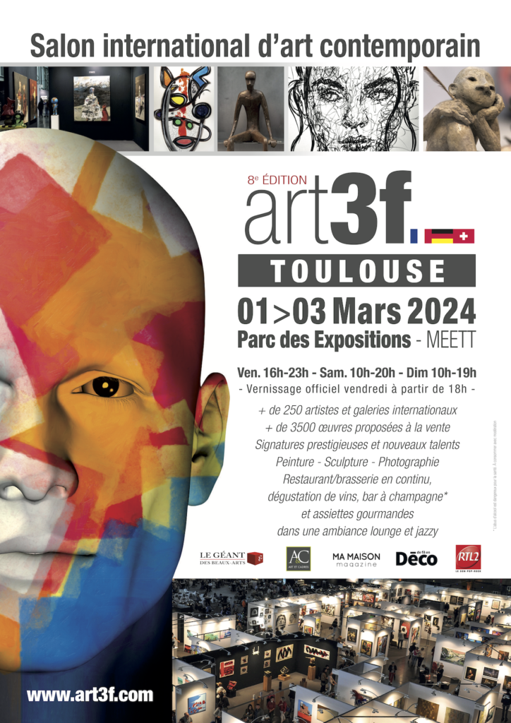 Salon Art3F art salon international d'art contemporain 8eme edition MEETT toulouse contemporain oeuvre chef d'oeuvre expo exposition idée que faire salon parc des expositions 
